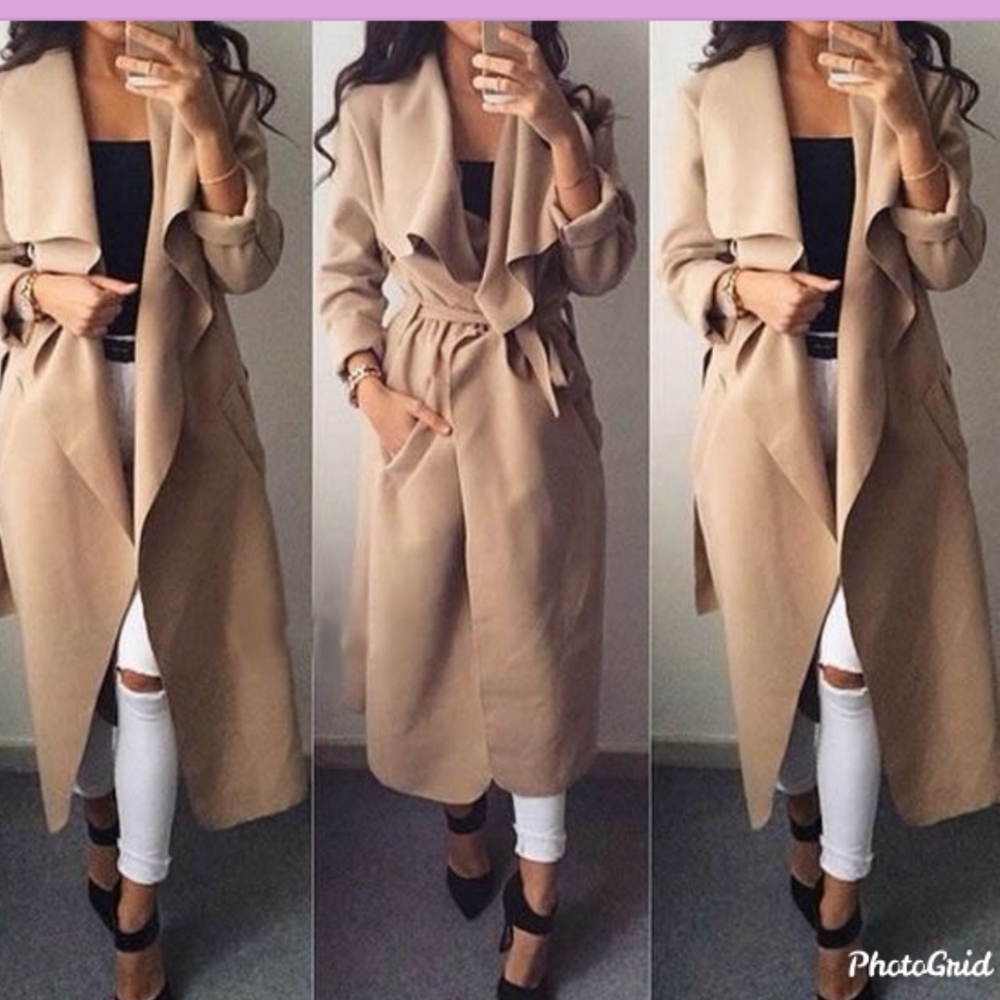MISGUIDED  Oversized Camel Duster Coat
